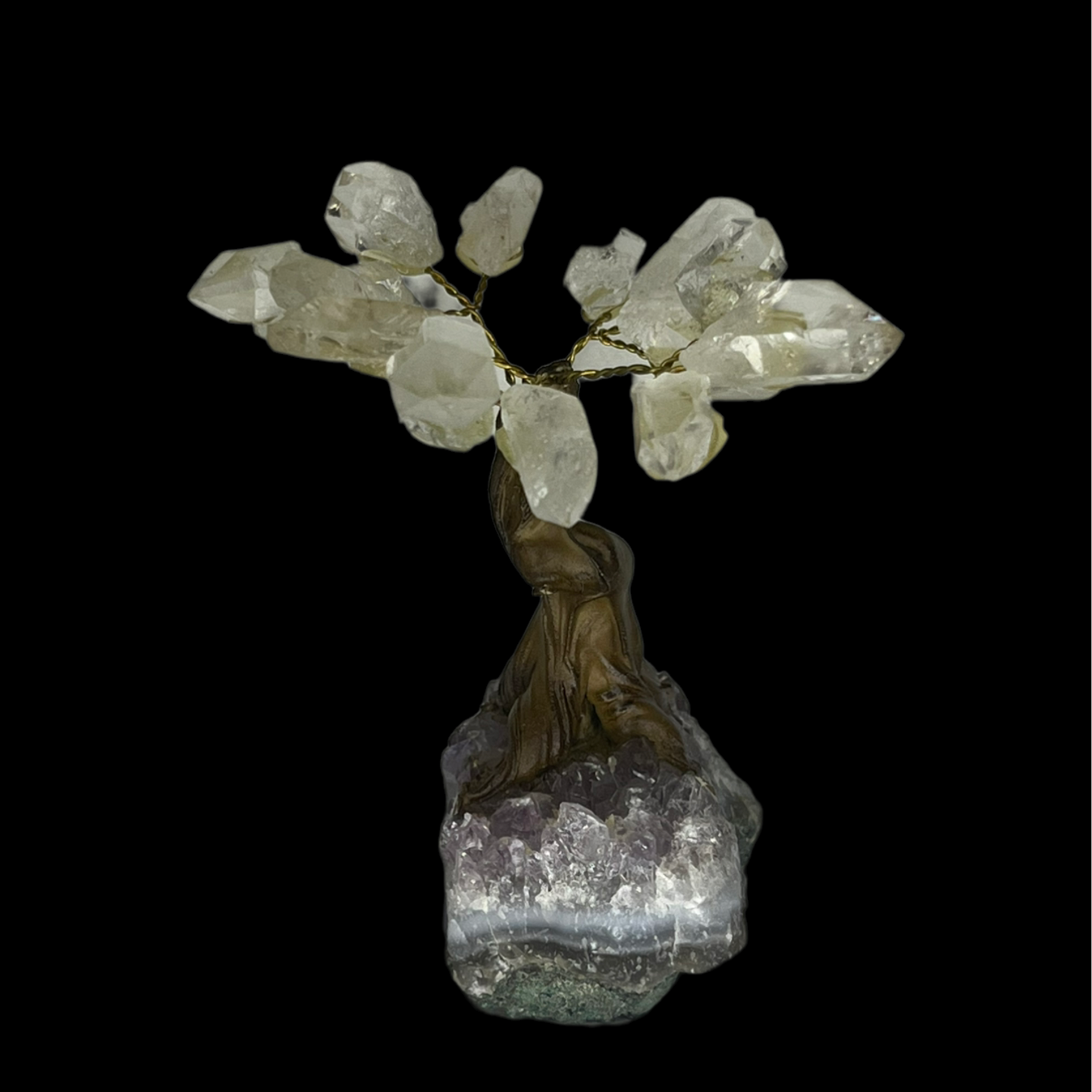 Crystal Quartz Tree on Amethyst Base